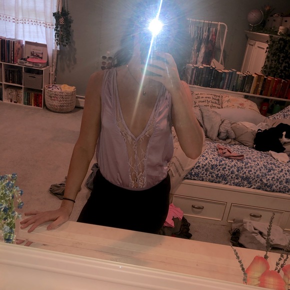 Purple satin and lace bodysuit - Picture 2 of 2